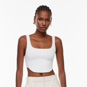 NWT White Aritzia Sculpt Knit Bustier Tank